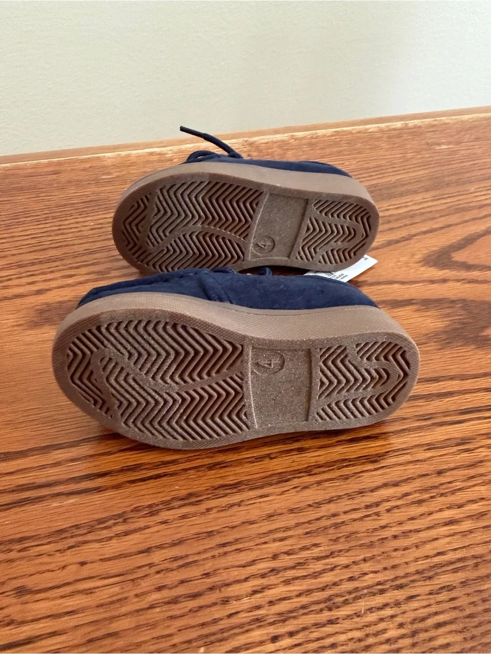 GAP Navy Suede Moccasin Sneakers with Tan Sole